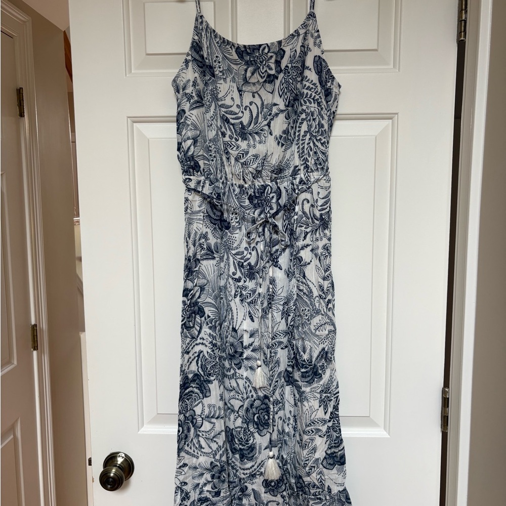 Pinkblush Navy Floral Maxi Dress with Tie Waist